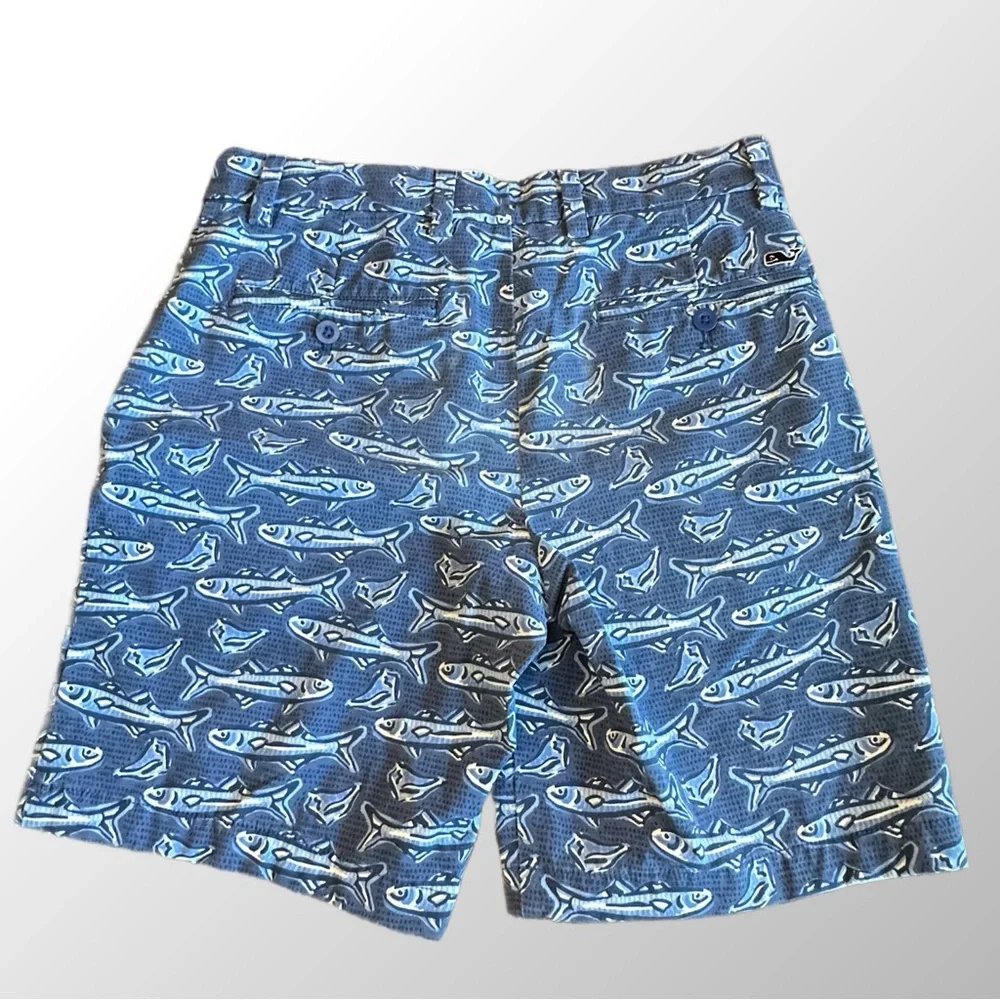 Vineyard Vines‎ Shorts Men's 28 Blue Fish Print Performance Breaker Shorts